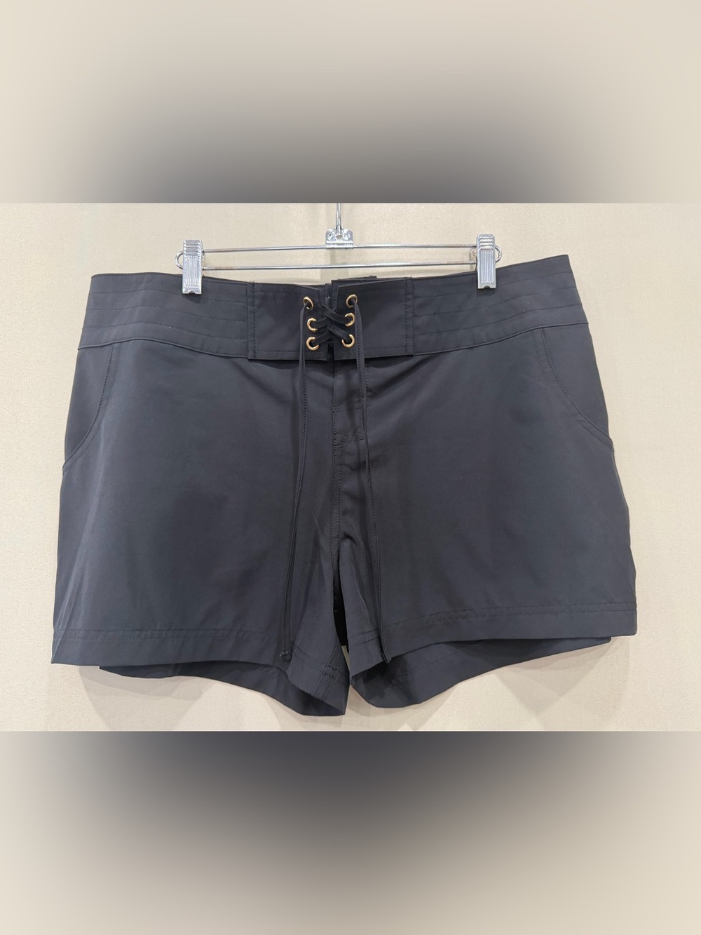 La Blanca Black Lace-Up Skort Shorts